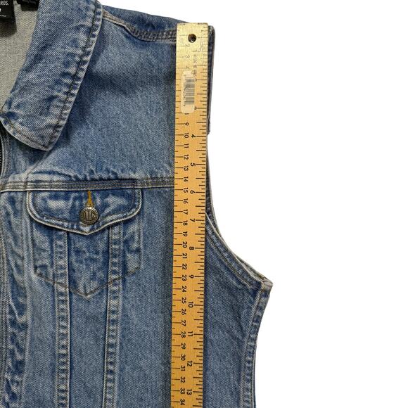 Vintage 1996 Warner Bros Studio Store Looney Tunes Embroidered Denim Vest XL - Picture 7 of 9